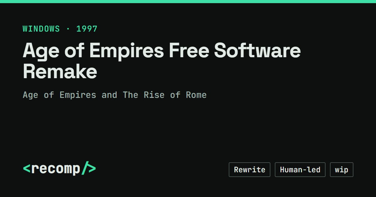 Software Clone Os Age of Empires Free Software Remake · Recomp