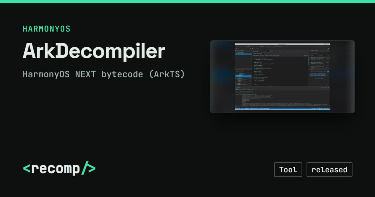ArkDecompiler: HarmonyOS NEXT bytecode (ArkTS) source port, download ...