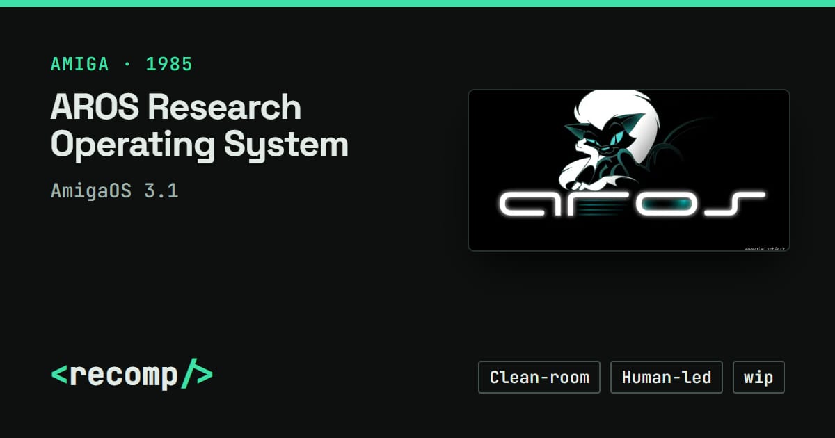 AROS Research Operating System: AmigaOS 3.1 clean-room rebuild, source ...