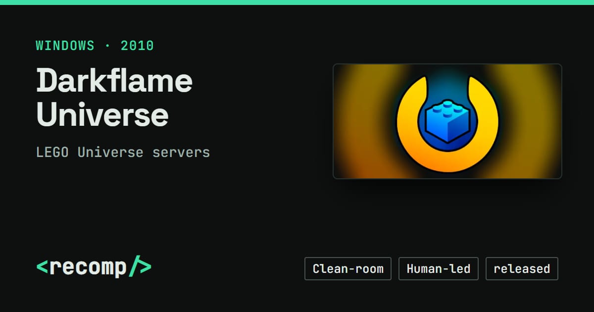 Software Clone Os Darkflame Universe: LEGO Universe servers clean-room rebuild, download ...