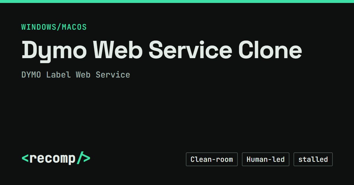 Software Clone Os Dymo Web Service Clone: DYMO Label Web Service clean-room rebuild ...