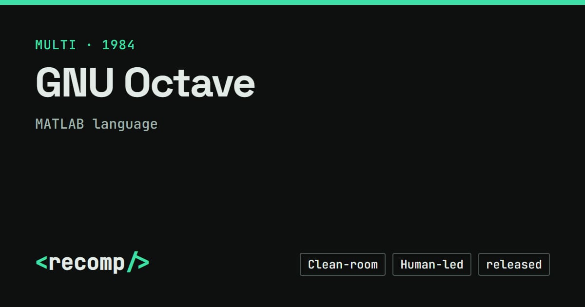 GNU Octave: MATLAB language clean-room rebuild, download & source · Recomp