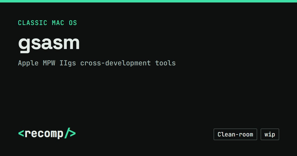 gsasm: Apple MPW IIgs cross-development tools clean-room rebuild ...