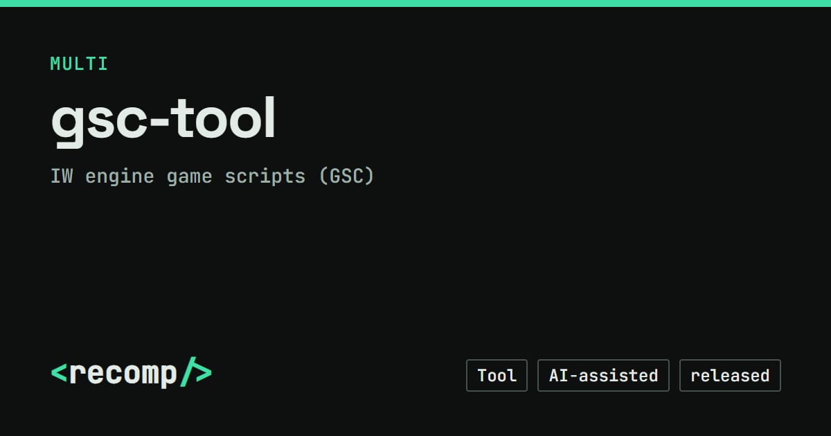 gsc-tool: IW engine game scripts (GSC) source port, download & source ...