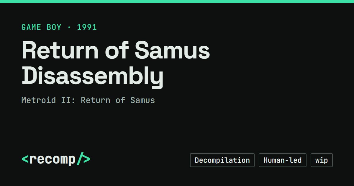 Return of Samus Disassembly · Recomp