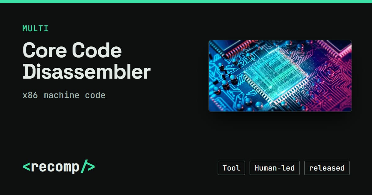 Core Code Disassembler: x86 machine code source port, download & source ...