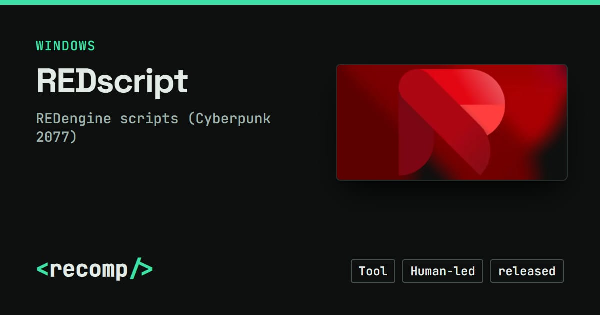 REDscript: REDengine scripts (Cyberpunk 2077) source port, download ...