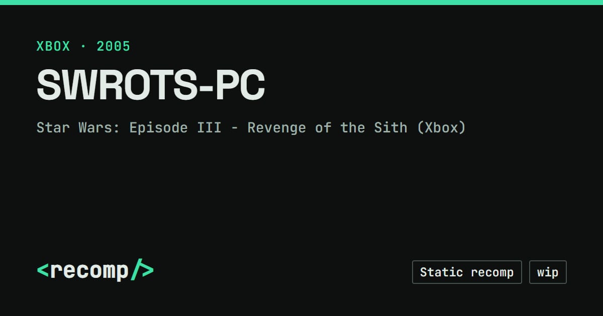 SWROTS-PC · Recomp