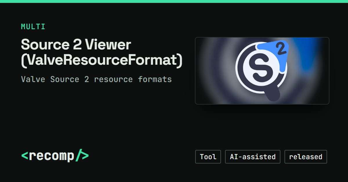 Source 2 Viewer (ValveResourceFormat): source port, download & source ...