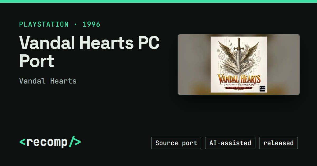 Vandal Hearts PC Port · Recomp