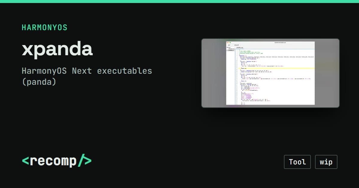 Xlpanda xpanda: HarmonyOS Next executables (panda) source port, source & status ...
