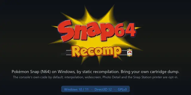 Pokémon Snap decompilation · Recomp