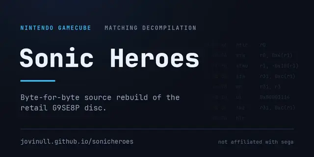 Sonic Heroes decompilation · Recomp